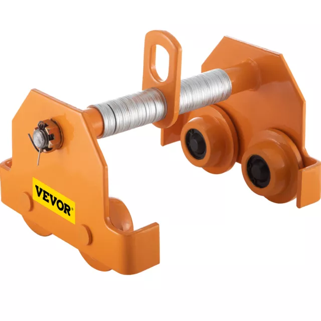 VEVOR Push Beam Trolley I-Beam Trolley 6600LBS Hoist Winch Crane Lift Adjustable