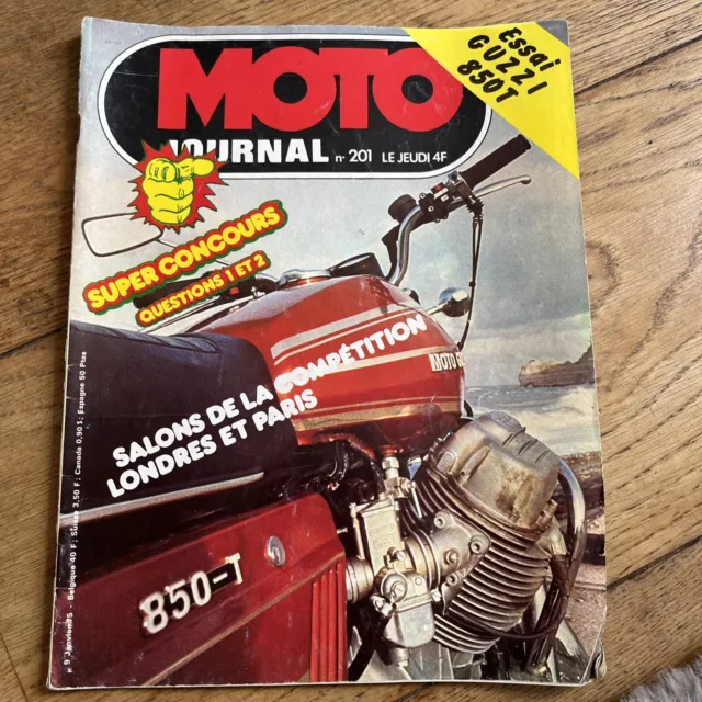 MOTO JOURNAL  201 GUZZI 850 T Kenny ROBERTS Daniel Pean Salon PARIS LONDRES 1975