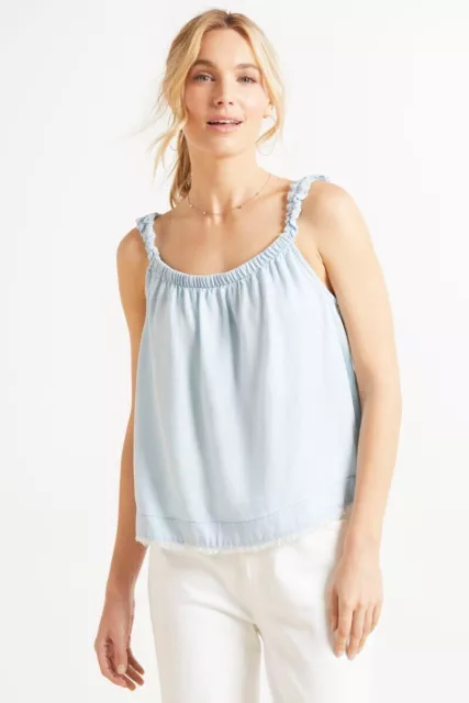 Cloth & Stone Chambray Tank Top Sleeveless Women's Size S Light Blue