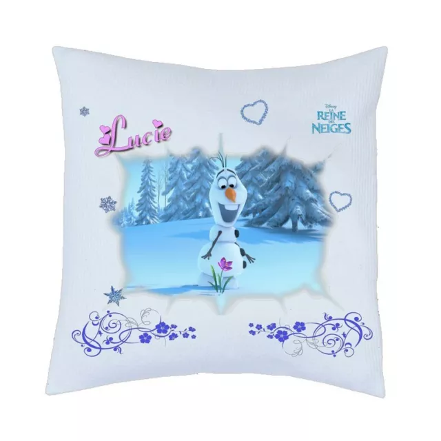 coussin LA REINE DES NEIGES personnalise prénom au choix réf 14