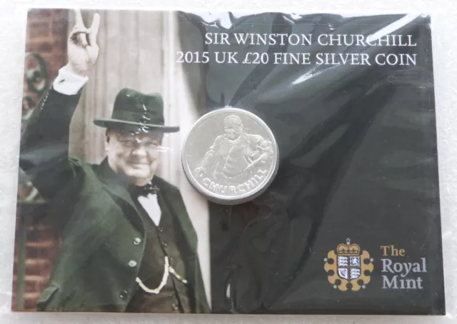 2015 Royal Mint Winston Churchill £20 Silver Coin Mint Pack Sealed