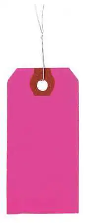 Zoro Select 4Wla8 1-3/8" X 2-3/4" Fluorescent Pink Wire Tag, Includes 12" Wire,
