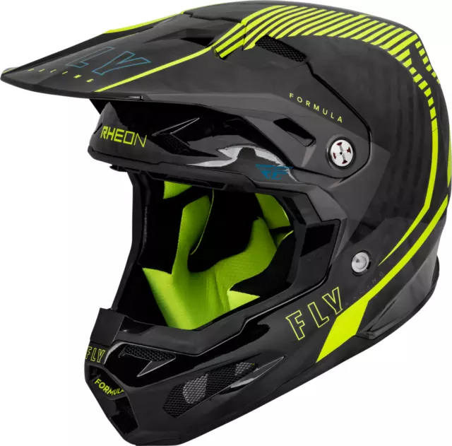 Fly Racing Formula Carbon Tracer Black Yellow Motocross BMX Helmet Adult Large