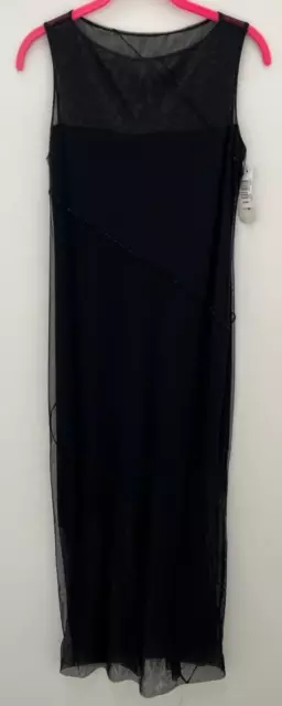 Laundry by Shelli Segal Vintage 90s Sheer Maxi Gown Dress Black Size S $255