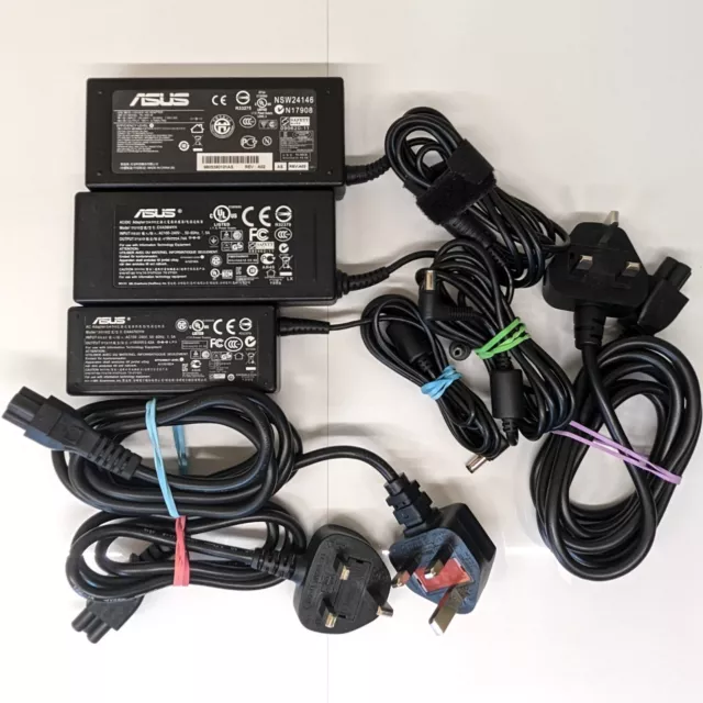 Job Lot 3x ASUS Power Supply PSU Charger 5.5 x 2.5 mm 90W 65W Wholesale Bulk