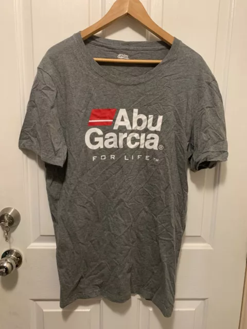 Abu Garcia Mens Grey Short Sleeve Round Neck Cotton Fishing T Shirt Size L