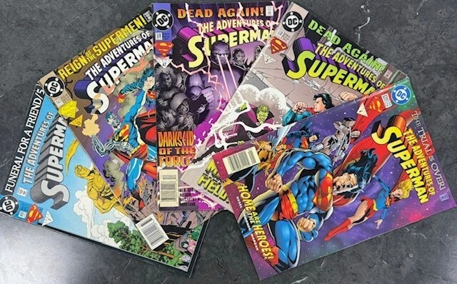 Lot Of 5 - The Adventures Of Superman Dc Comics Years 1993-1996! Cba21