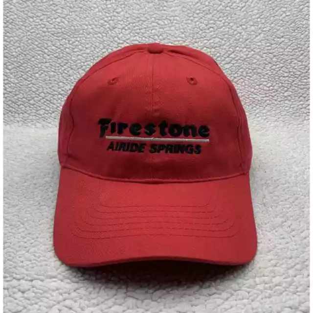 Firestone Airide Springs Baseball Hat Mens OSFM Hook Loop Red Cars Dad Cap