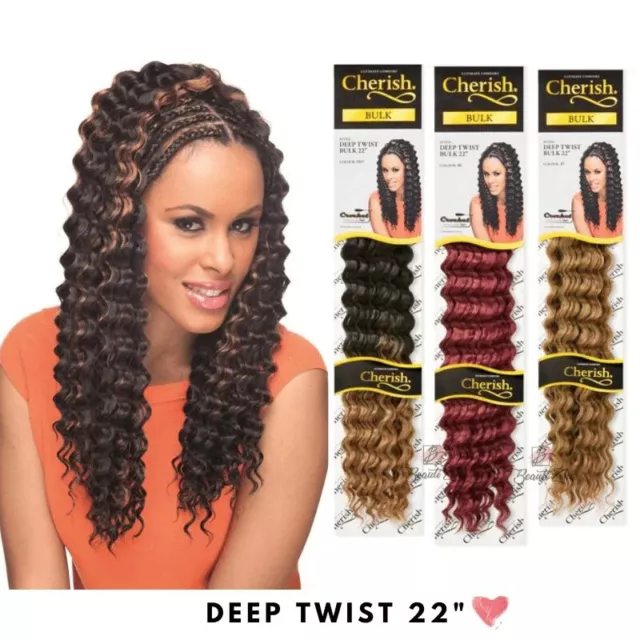 Cherish Synthetic Bulk Crochet Curly Hair Extension Braids - Deep Twist 22 Inch