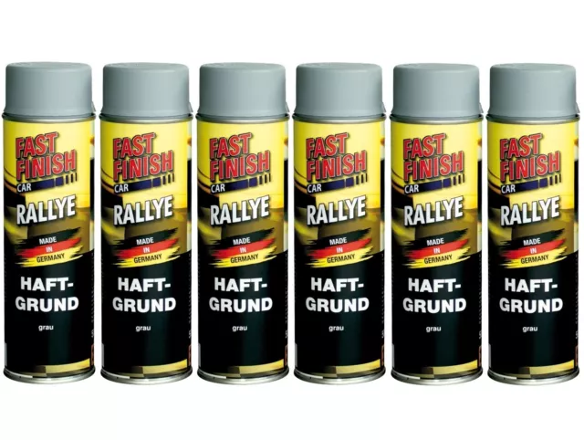 FAST FINISH CAR RALLYE HAFTGRUND GRAU 6x500 ml Auto Lack Spray Motip Grundierung