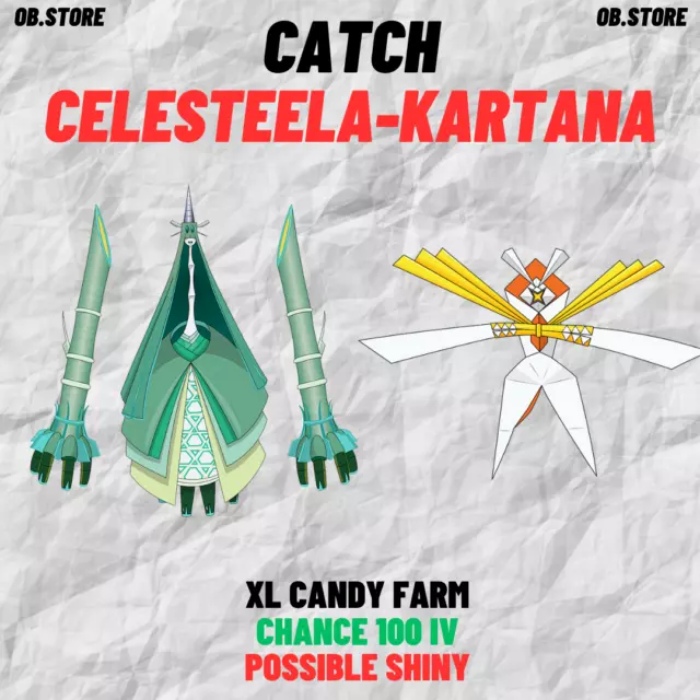 Celesteela-Kartana Raid Pokemon Go✨XL Candy Farm✨Possible Shiny✨Guaranteed Catch