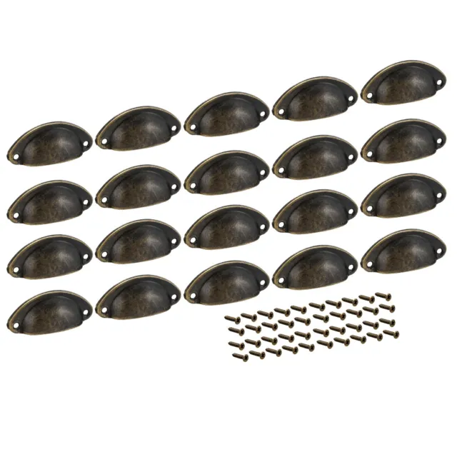 Cup Drawer Pull Kitchen Cabinet Handles Bronze Tone, 40mm Hole Centers, 20pcs