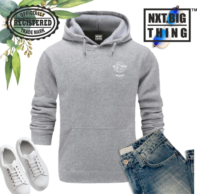 Felpa con cappuccio teschio e catene abbigliamento moto caffè racer top 2