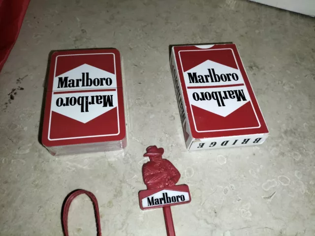 3 Artículos Publicidad Marca Marlboro Paraguas Ramo Por Tarjetas Bridge 3