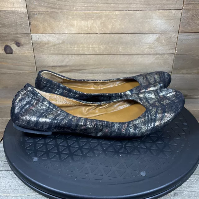 Lucky Brand Shoes Womens Size 8 Ballet Flats Metalic Tiger Casual Slip On