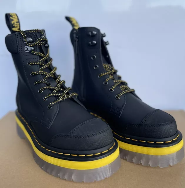 Dr Martens Black Jadon Tech Leather / Nylon Platform Boots Size Uk 5 Eu 38