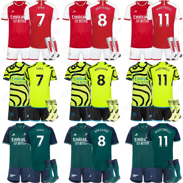 23/24 Kids Arsenal Home Away Third Football Kits Boys Strip Socks+Short+Shirt//