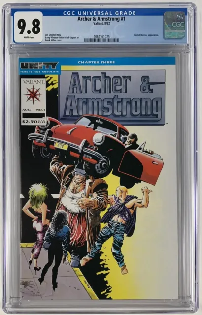 ARCHER & ARMSTRONG #1 CGC 9.8 Valiant Comics (8/92) White Pages Frank Miller