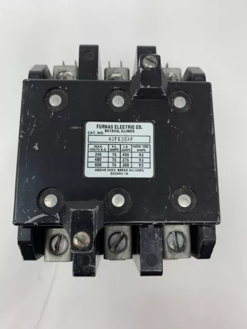 Siemens Furnas 42FE35AF Definite Purpose Contactor 3P 75A 240-600V 120V Coil