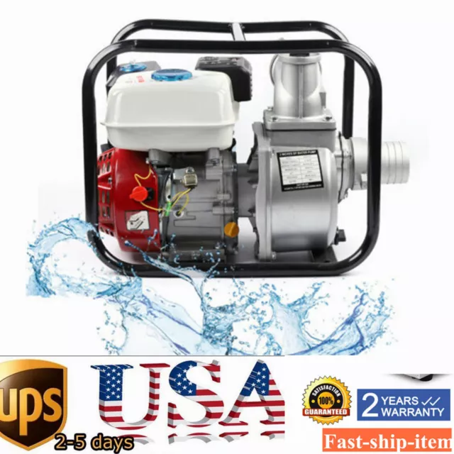 7.5HP 3" 4Stroke Gas-Powered Semi-Trash Water Transfer Pump High Pressure Pump