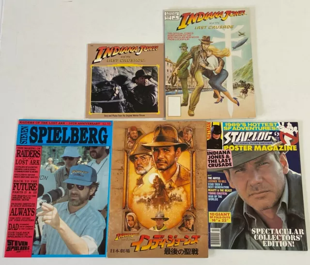 INDIANA JONES & THE LAST CRUSADE Movie Program Book Marvel Comic Magazine Lot