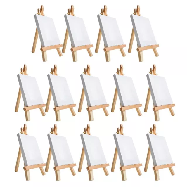 14Pcs  Canvas and Easel Brush Set, Canvas  Inch, Pre-Stretched Canvas, 7684