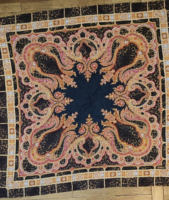 Châle 100% Laine Vintage 140x140 Cm - Rouge, Occasion Très Bon état