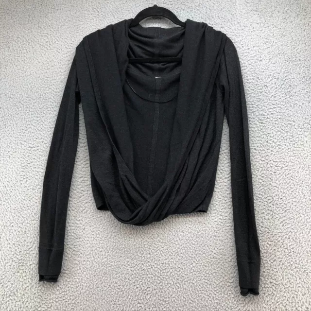 Lululemon Iconic Wrap Sweater Pullover Womens Small Black Long Sleeve Activewear