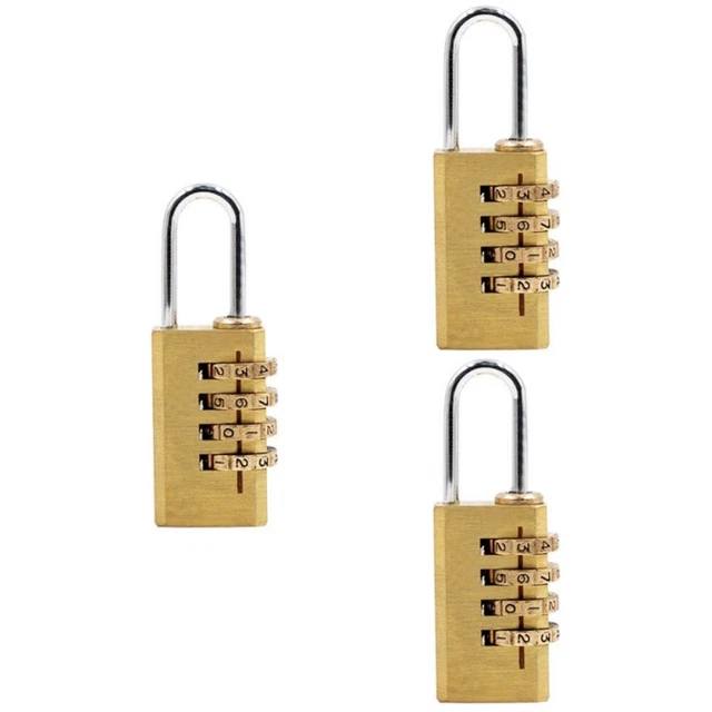 3 Pcs Serrure À Combinaison Pour Sac Cadenas Usage Extérieur Numéro Métal