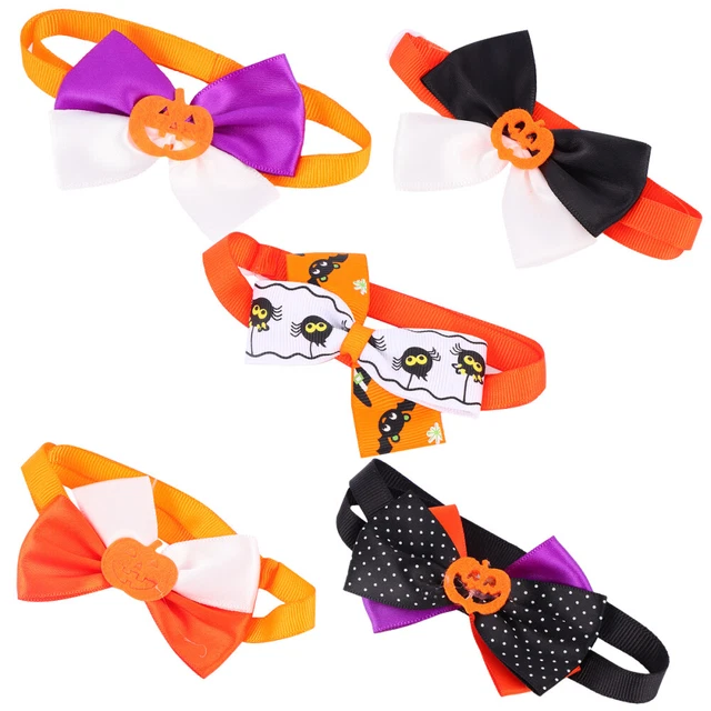 5pcs Kragen Bowtie Kragen Kürbiskatze für kleine Katzenkätzchen Welpe