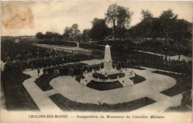 CPA CHALONS-sur-MARNE Inauguration of Military Cemetery Monument (743070)