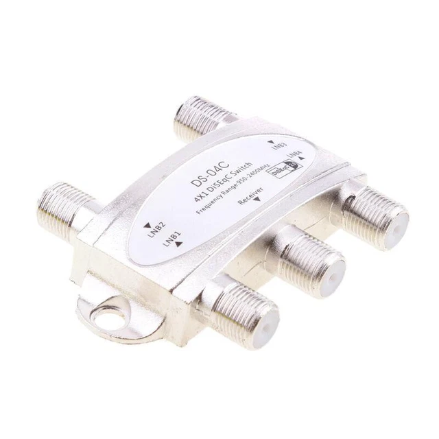 4-in-1 FTA Satellite Antenna Switch for Receivers | Multi LNB DiSEqC 4x