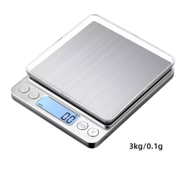 Balance Digitale Numérique en Acier inoxydable Ecran LCD 3000g / 0,1g - Neuf