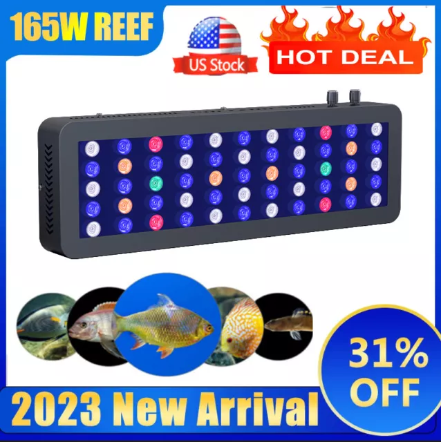 Aquarium Light Dimmable Full Spectrum 165W Fish Tank LED Aquatic Lamp All Water