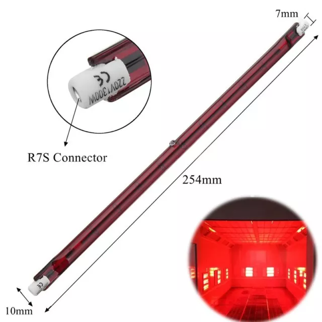 1300W 254mm R7S Halogen Quartz Ruby Red Infra-Red Heater Bar Tube,Heat Lamp 220V 3