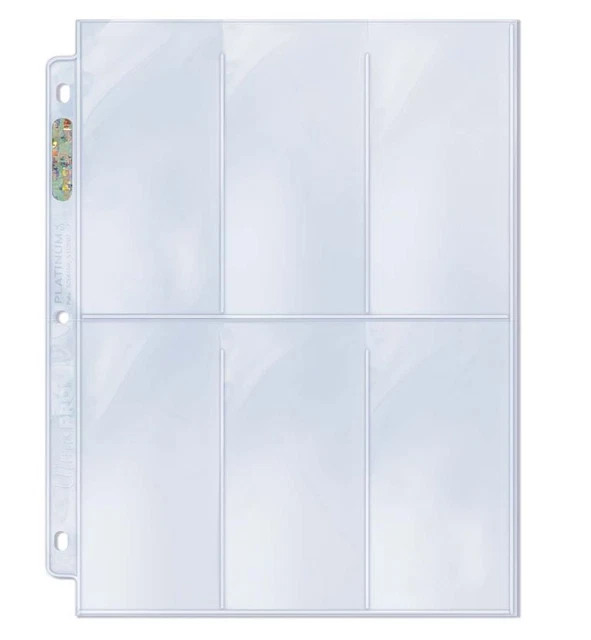 (10) Ultra PRO 6-Pocket 6.3cm x 12.9cm Alto / Ampio Trading Scheda Album Pagine