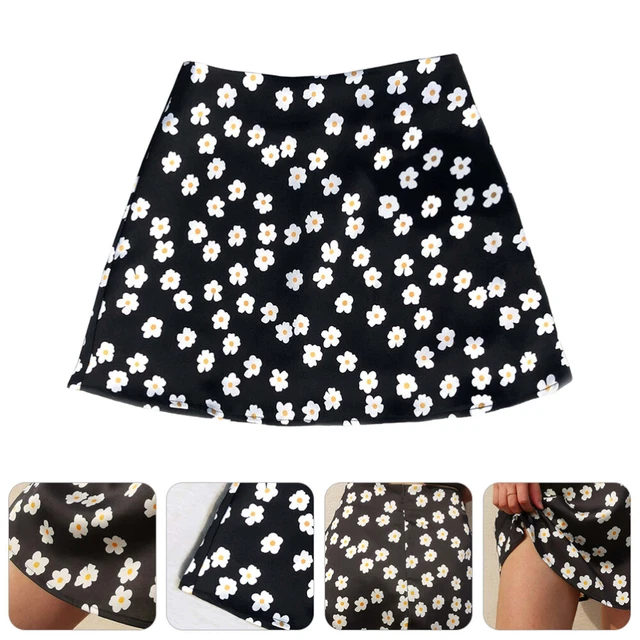 Polyester (Polyester) Blumenrock Damen Bedruckte Röcke Chiffon-Minirock