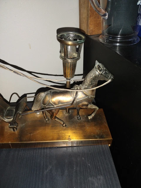 United Sessions Clock #701 Bronze Brass Horse Carriage Hansom Cab 3