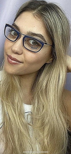Nuevas gafas Persol 384-V 109 azul 51mm Rx Ombre marco para hombre mujer Italia