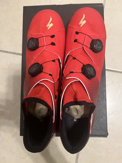 Specialized S-Works Ares Road Shoe 45.5 CM red maroon color