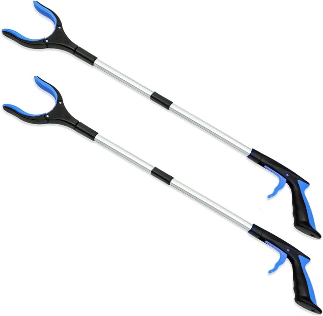 Leborgne Pince à Déchets 88 Cm – Ramasse-Ordures Longue Léger Aluminium Jardin Plage Parc Écologique Vert