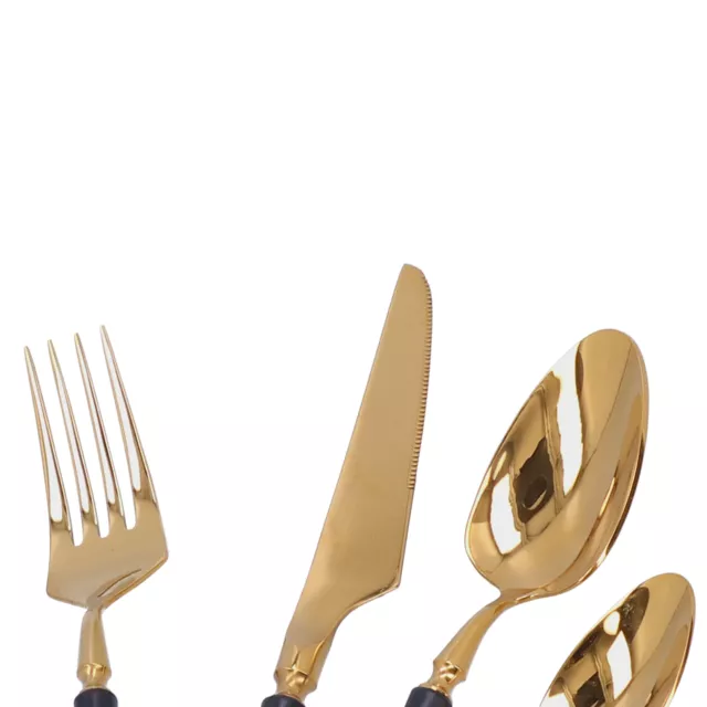 (Xiaoman Waist Four-Piece Suit-Black Gold)Cutlery 4Pcs/Set Kitchen Supplies