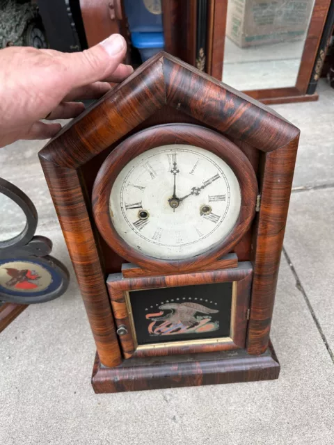 OLD ANTIQUE  Ansonia mantel shelf COTTAGE Clock 30 hour