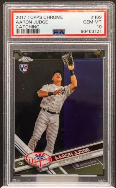 86463121 AARON JUDGE 2017 Topps Chrome 169 Catching RC Rookie PSA 10