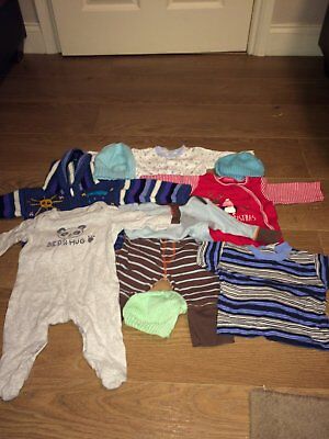 Bundle/Job Lot Baby Boys Clothes x 10 - Size: 0-3 months - Various Makes