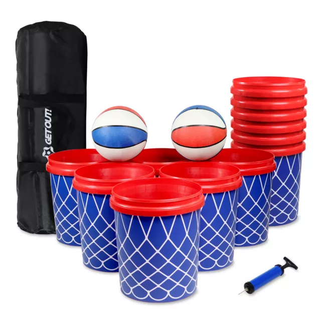 Get Out! Dunk Pong Giant Yard Games for Tailgate Picnic Outdoor Party with Bag