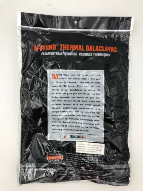 Pasamontañas con bisagras Ergodyne N-Ferno 6823 de lana elástica a prueba de viento, negro adulto 3