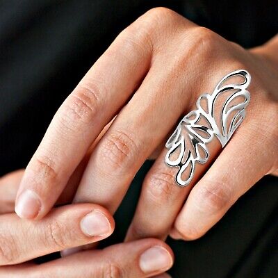 Huge Wide Wings Wrap Design Women's Stylish 925 Sterling Silver Party Ring