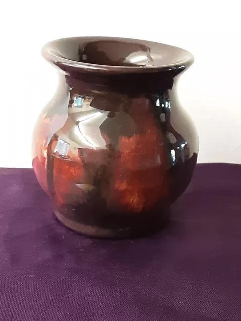 Ewenny Pottery Vase  3" - Hand Thrown - Welsh Studio Pottery  Red Brown VGC