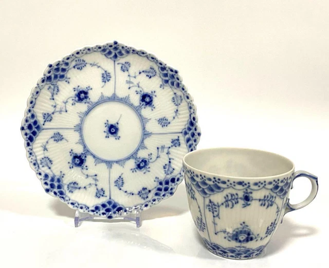 Royal Copenhagen Blue Fluted Full Lace Cup Saucer